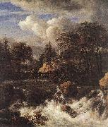 Jacob van Ruisdael Waterfall in a Rocky Landscape oil painting artist